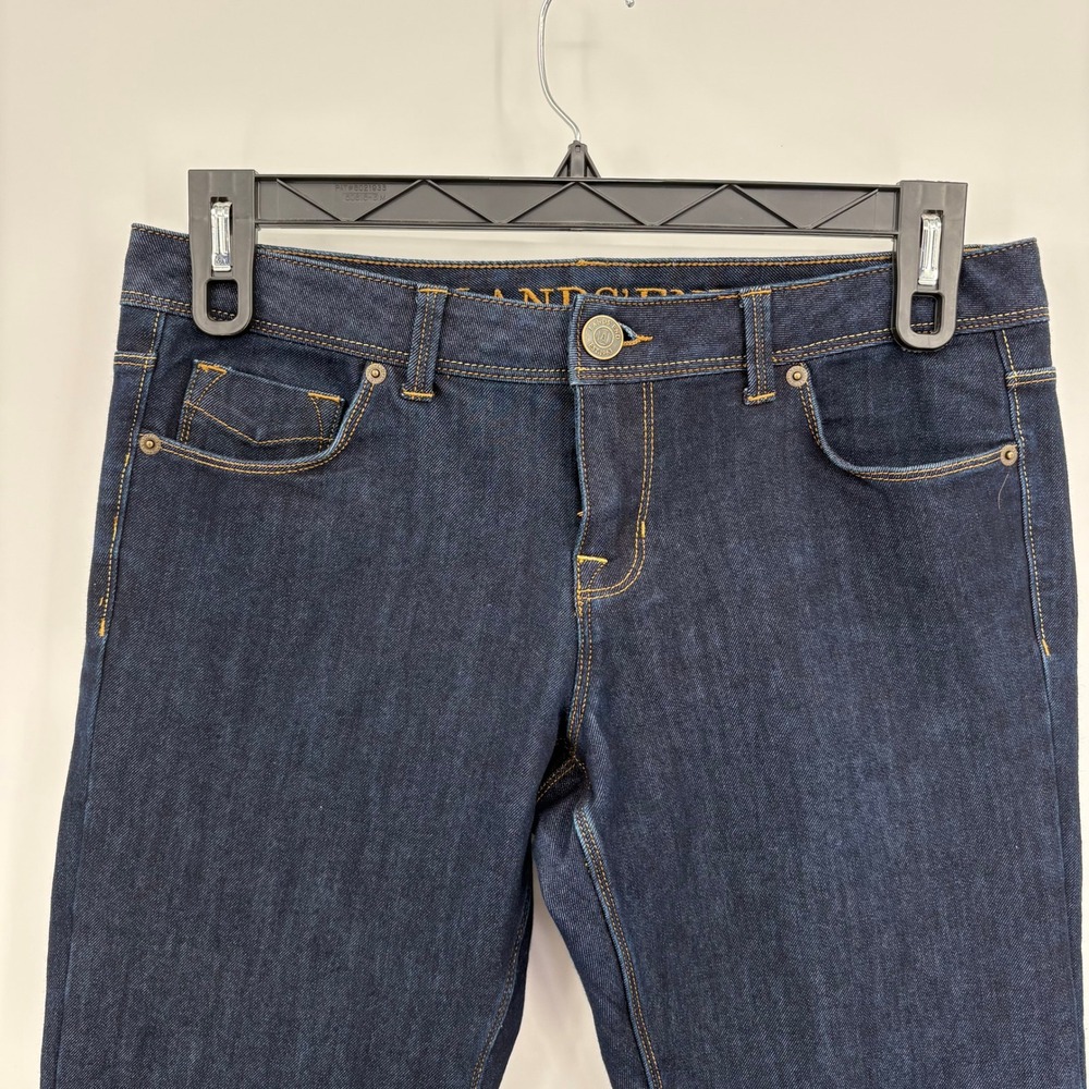Lands End Womens Size 8 Dark Wash Skinny Jeans Indigo Blue Stretch - Picture 2 of 12